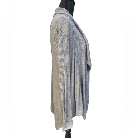 Heather Waterfall Ribbed Open Front Cardigan Size Medium - Picture 2 of 6